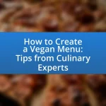 How to Create a Vegan Menu: Tips from Culinary Experts