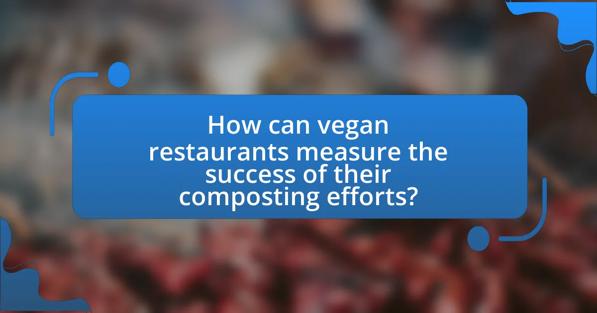 How can vegan restaurants measure the success of their composting efforts?