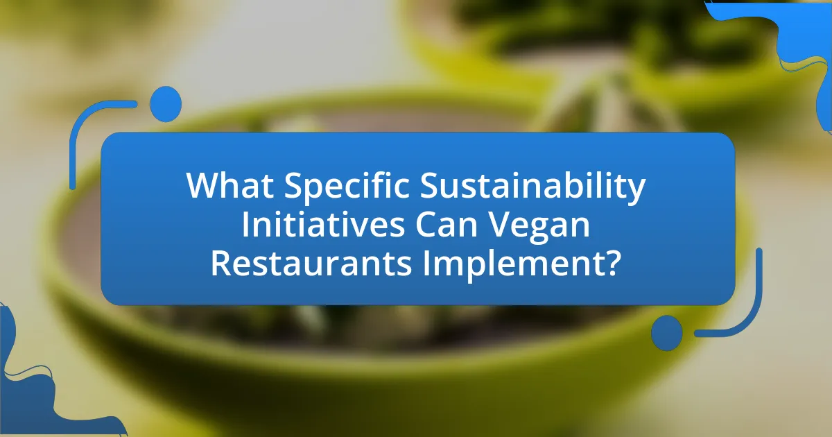 What Specific Sustainability Initiatives Can Vegan Restaurants Implement?
