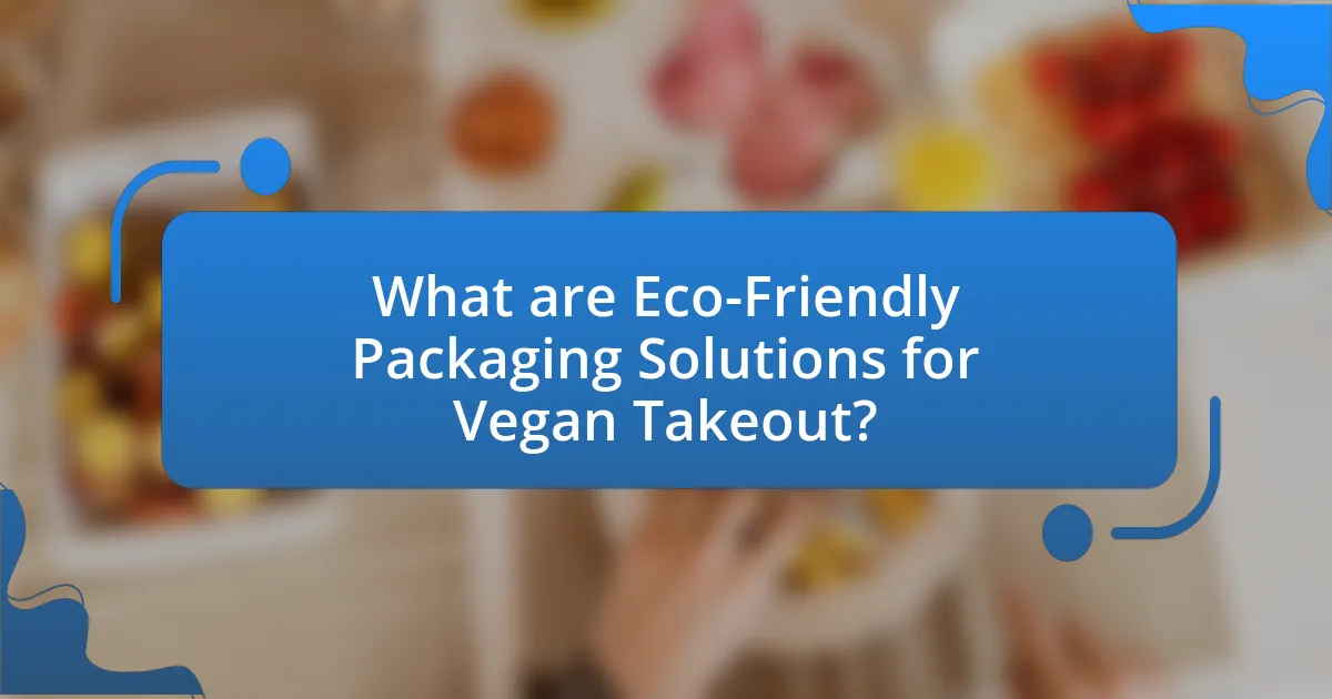 What are Eco-Friendly Packaging Solutions for Vegan Takeout?