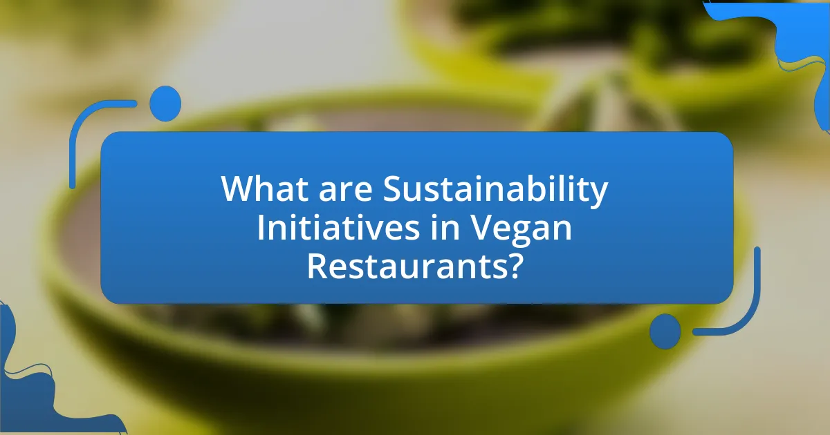 What are Sustainability Initiatives in Vegan Restaurants?