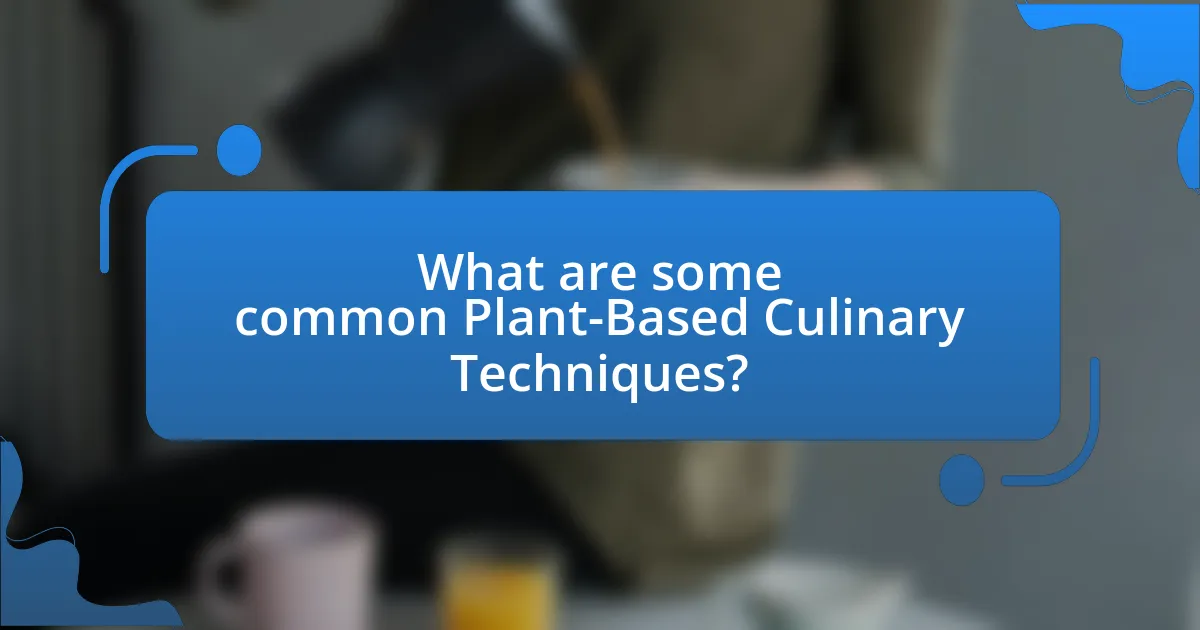 What are some common Plant-Based Culinary Techniques?