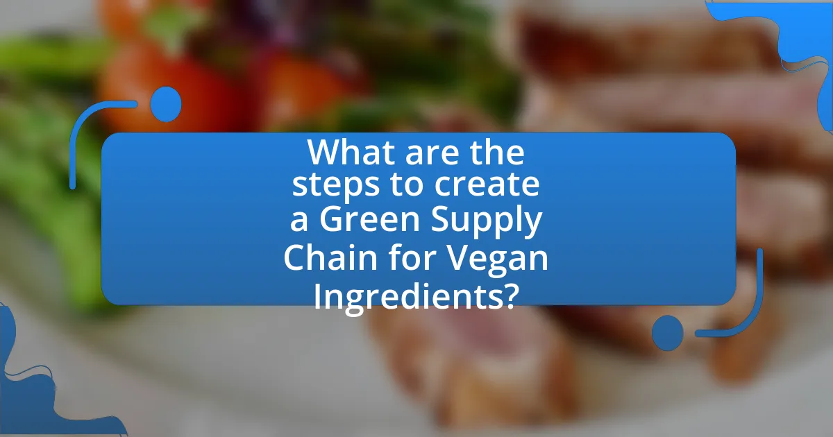 What are the steps to create a Green Supply Chain for Vegan Ingredients?