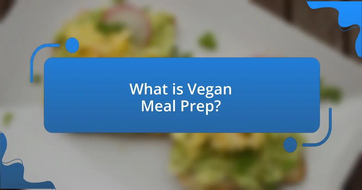 What is Vegan Meal Prep?